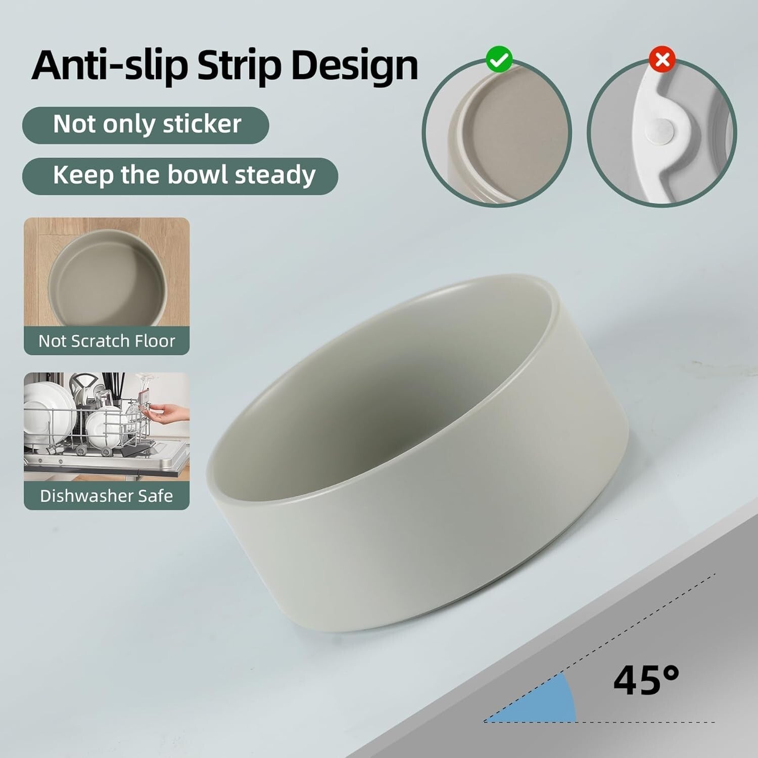Modern Ceramic Double Dog Bowls with Stand - Healthy Design for Medium Breeds