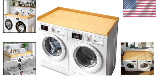 Extra Large Natural Bamboo Washer Dryer Countertop for Stylish Laundry Spaces
