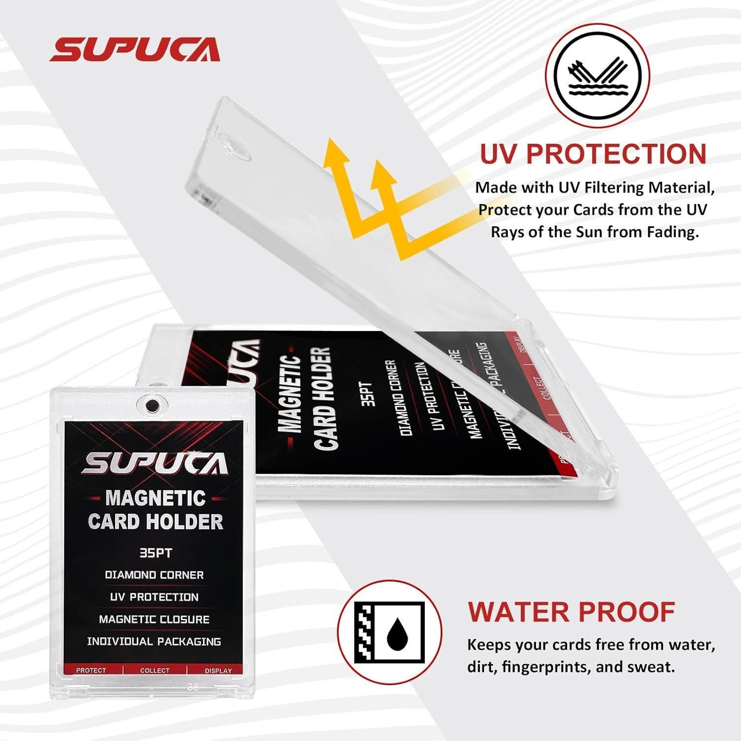 100 Magnetic Card Holders - 35PT UV-Blocking Protectors for All Card Collections