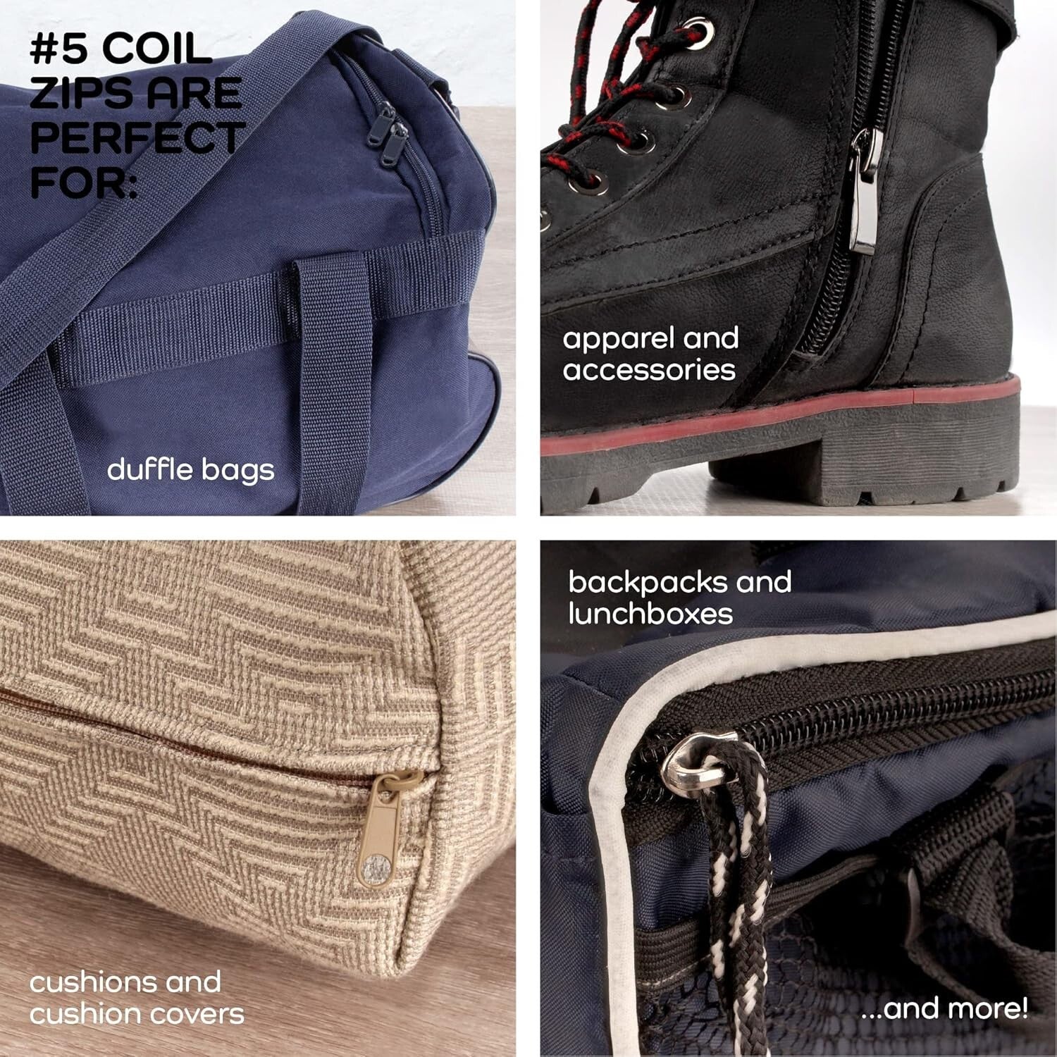 200 Yards Durable Black Nylon Zipper Tape with 200 Metal Pulls for DIY Projects