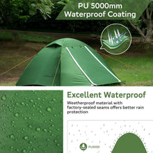 Load image into Gallery viewer, Spacious 3-Season Ultralight Camping Tent for 1.5 Persons - Easy Green Dome Tent
