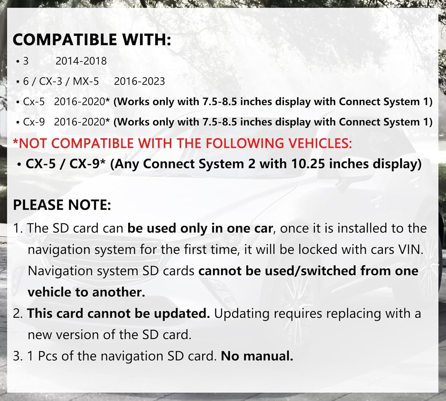 32GB Mazda Navigation SD Card with Easy Installation for 2016-2023 Vehicles