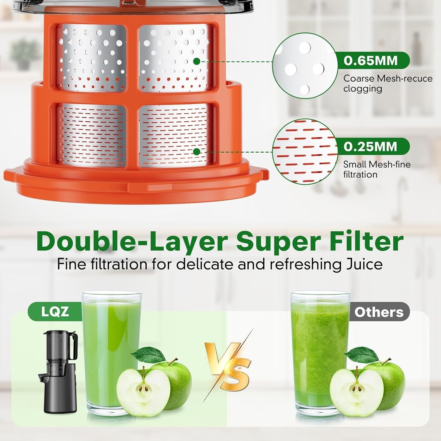 Efficient & Safe Masticating Juicer - 1.6L Capacity Cold Press Juicer in Black
