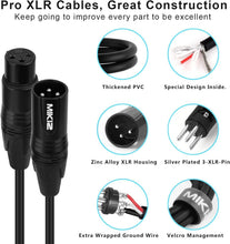 Load image into Gallery viewer, High-Performance 10-Pack 25ft XLR Cables - Balanced &amp; Durable with Color Coding