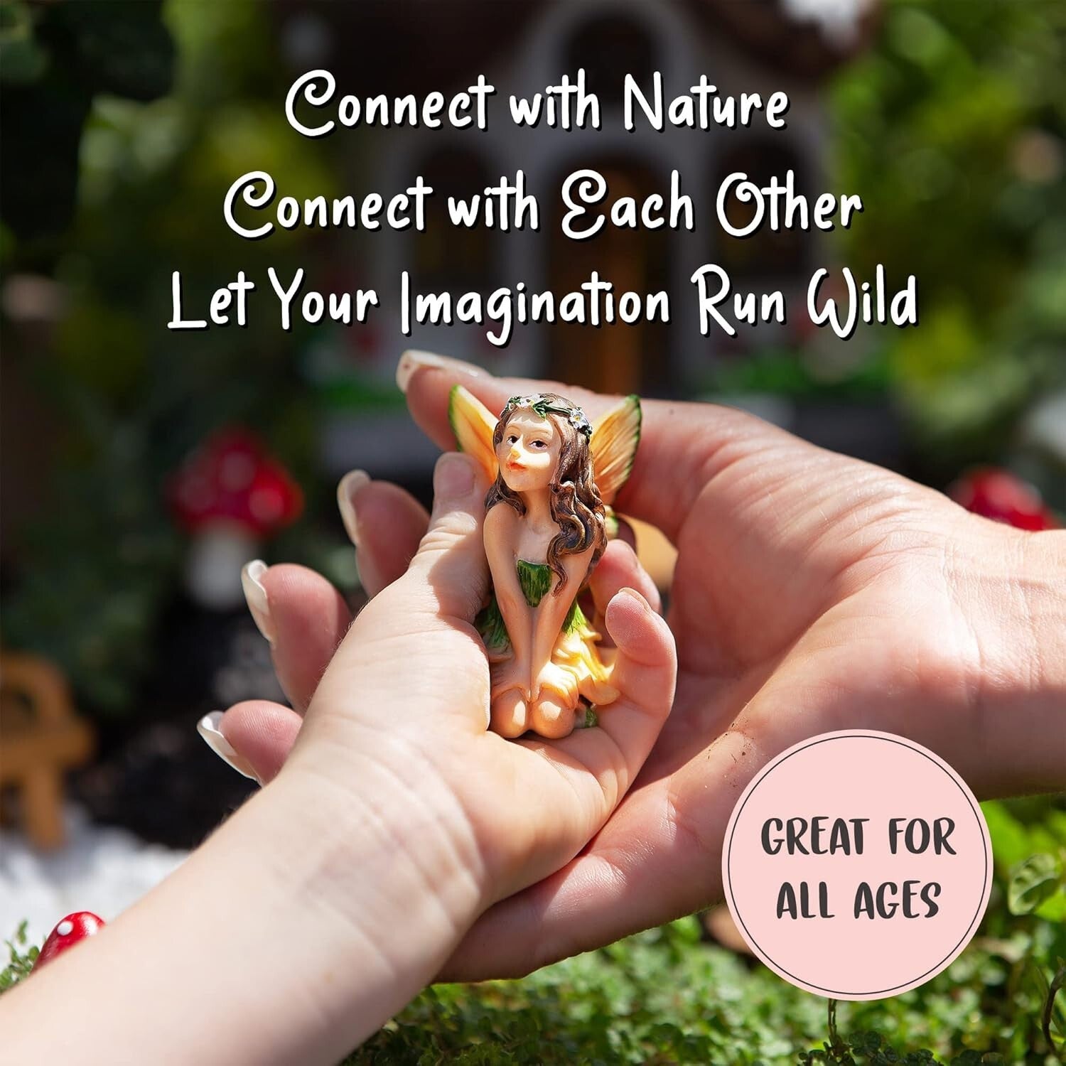 Enchanting 7.1" Solar Fairy House with Glow in the Dark Accessories - 13 Pieces