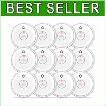 Load image into Gallery viewer, 12-Pack Photoelectric Smoke Detectors with Test Button - Battery Operated Safety