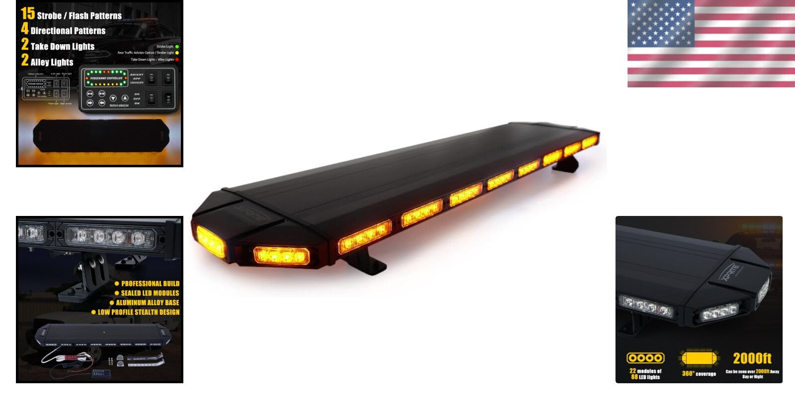 Heavy-Duty Amber Strobe Lights with Waterproof & Shockproof Features