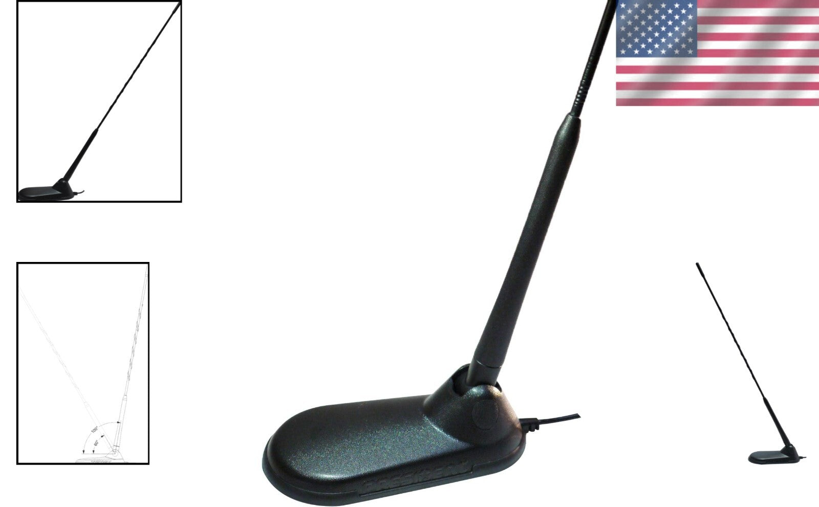 New Virginia Magnetic CB Antenna with Adjustable Whip - Easy to Install, 500 mm