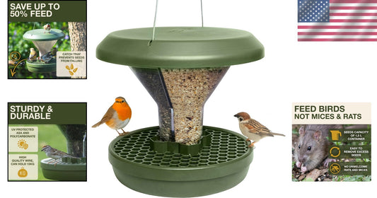 Elegant Hanging Bird Feeder with Dual Food Chambers - Perfect for Cardinals