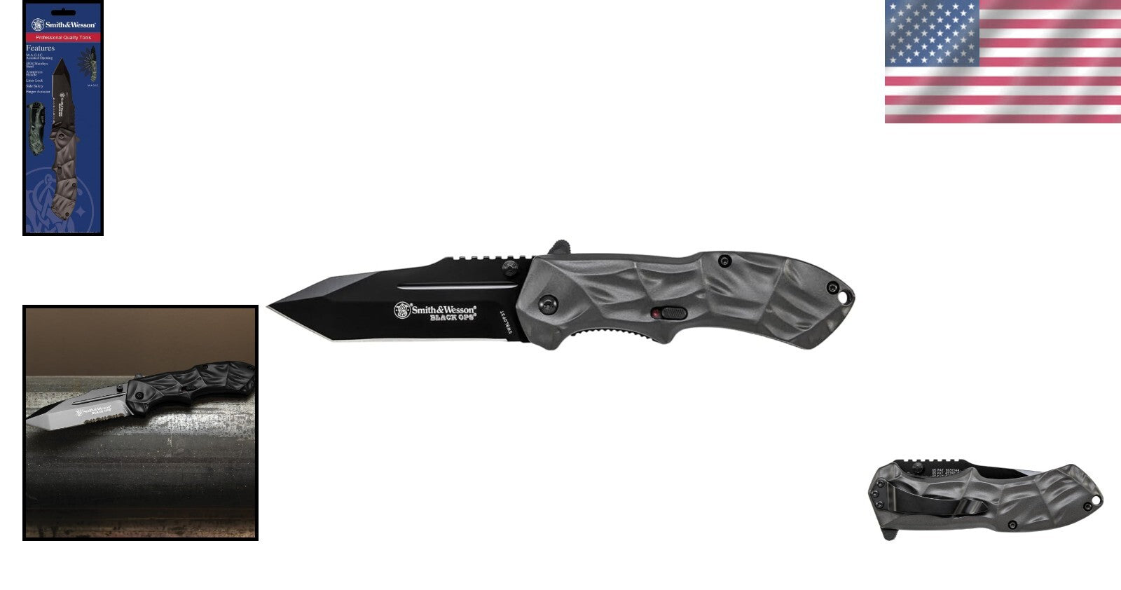 Lightweight 3.4in Tanto Blade Knife with Assisted Opening & Aluminum Handle