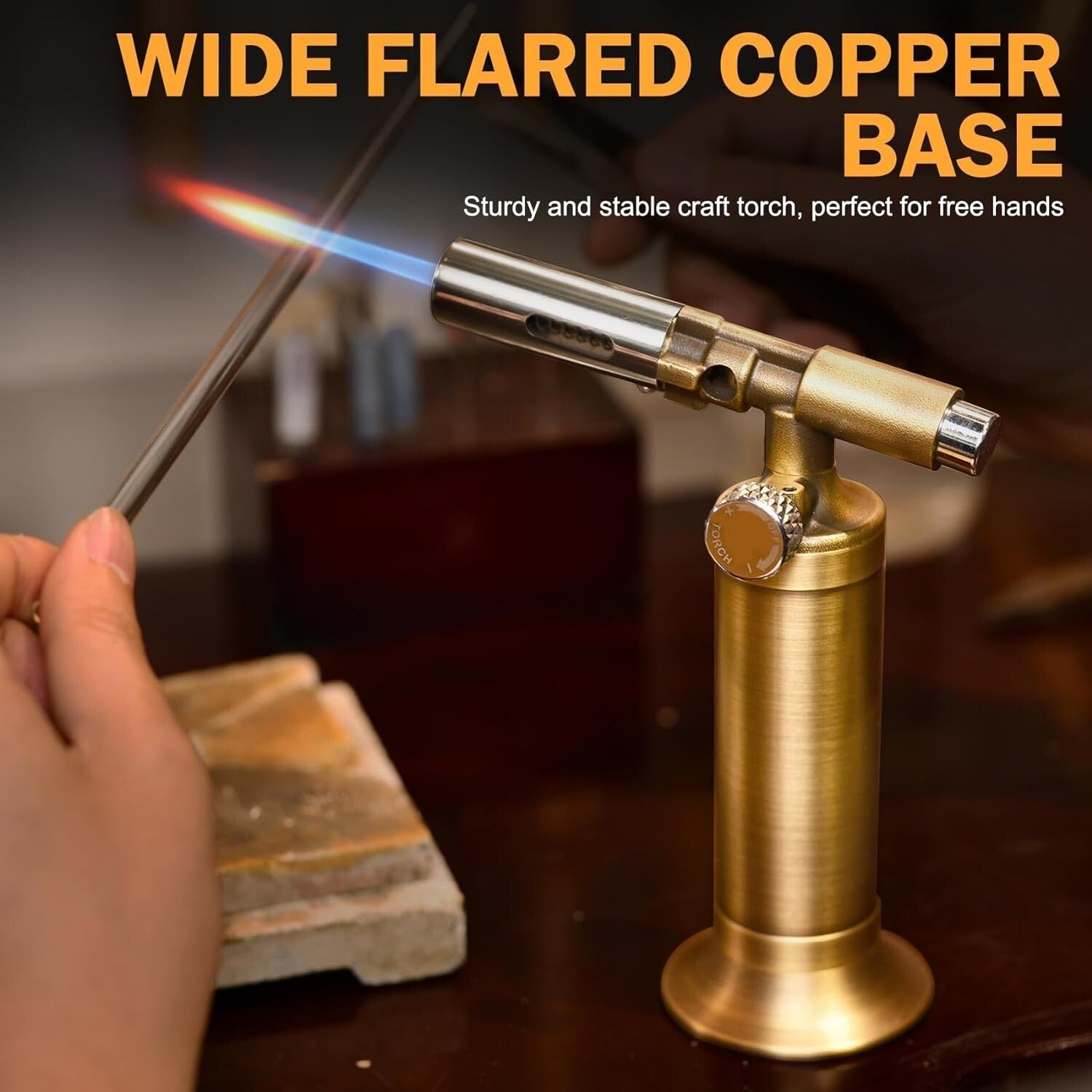 Premium Copper Butane Torch with Continuous Flame - Perfect for BBQ & Crafts