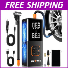 Load image into Gallery viewer, Rechargeable Tire Inflator with Digital Gauge - Ideal for Cars &amp; Sports Balls