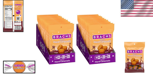 Caramel Flavored Nips Hard Candy - Individually Wrapped 3.25 oz, Pack of 24