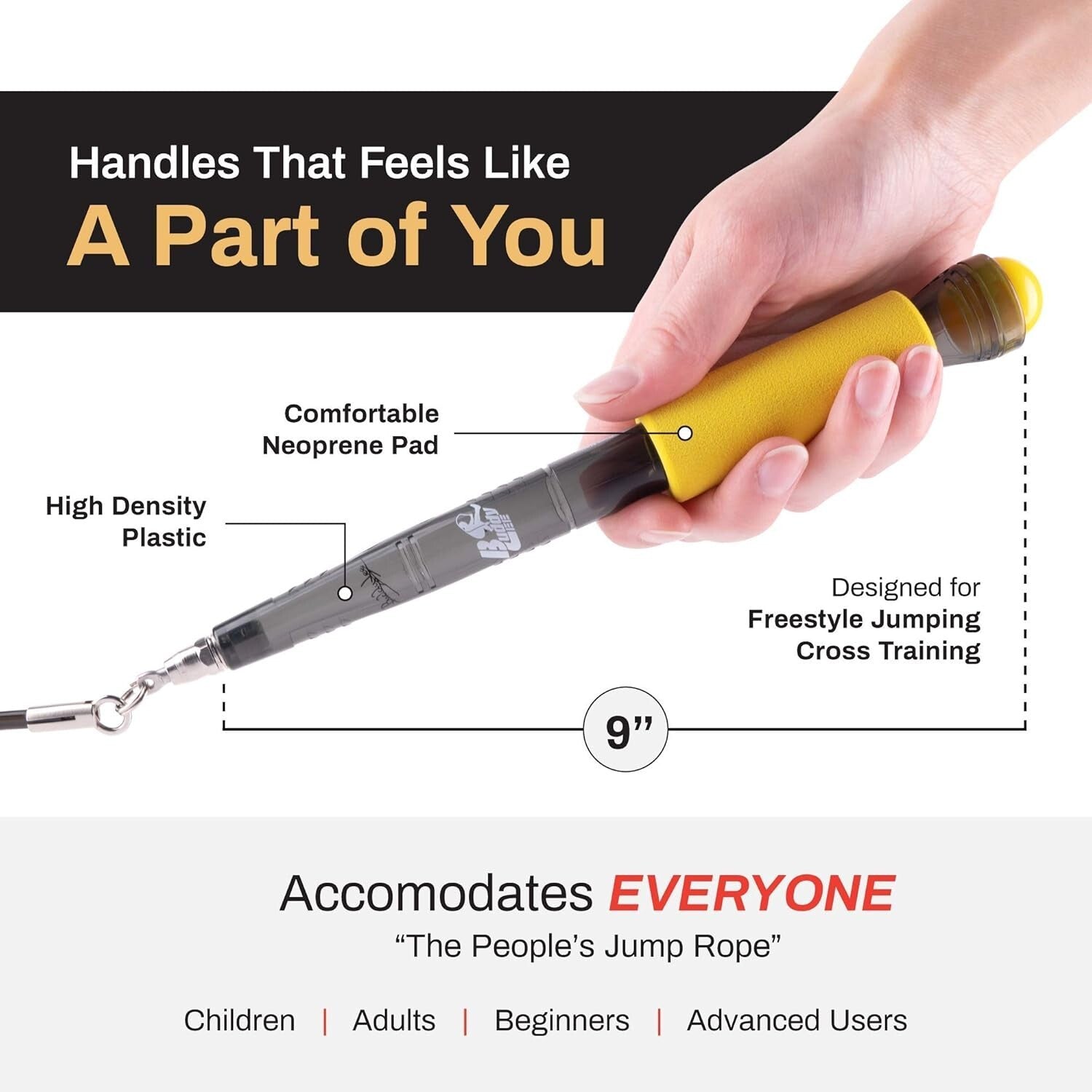 Rope Master Adjustable Jump Rope with Neoprene Grip for Ultimate Speed Training