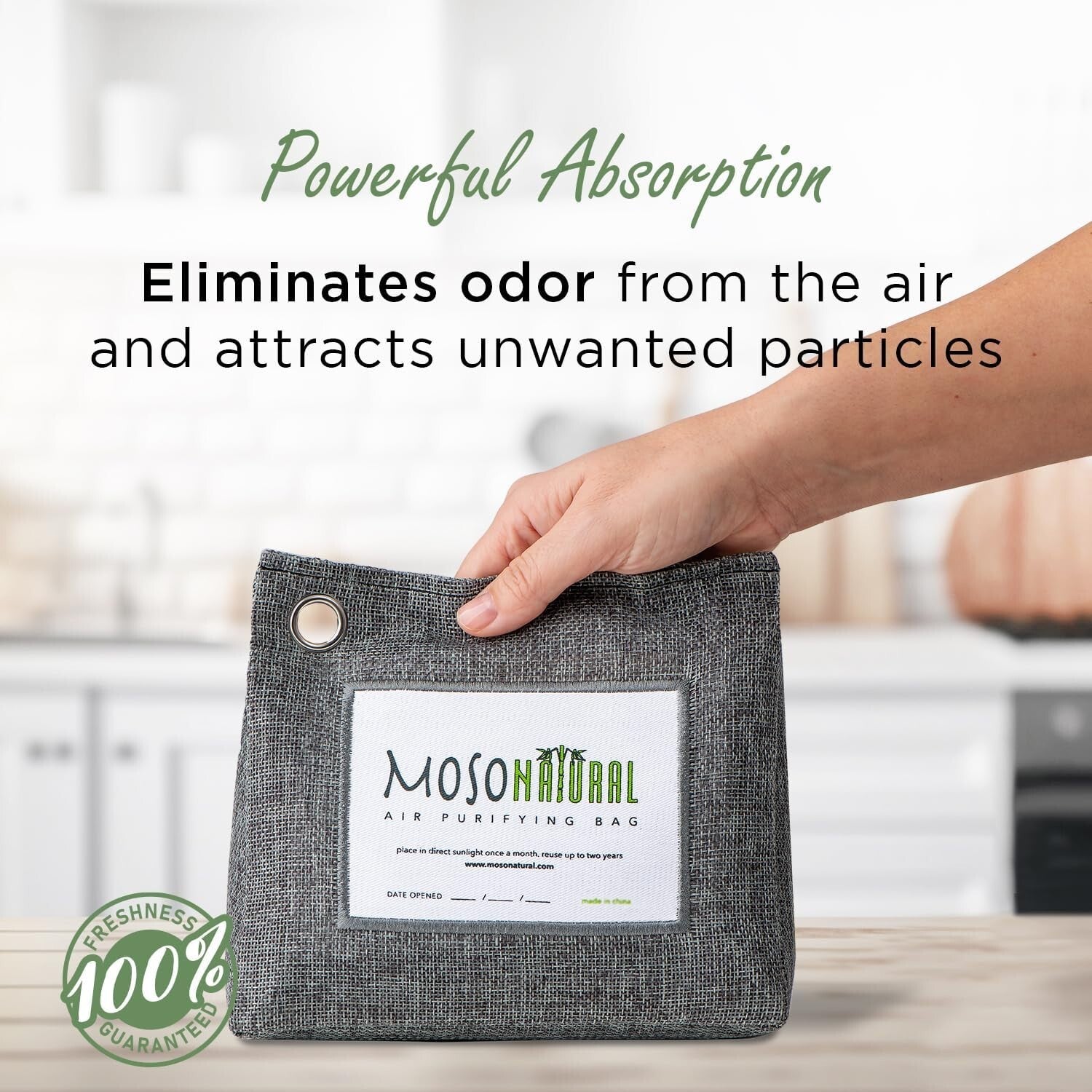 Bamboo Charcoal Stand-Up Air Purifying Bags - Effective Room Deodorizer 3 Pack