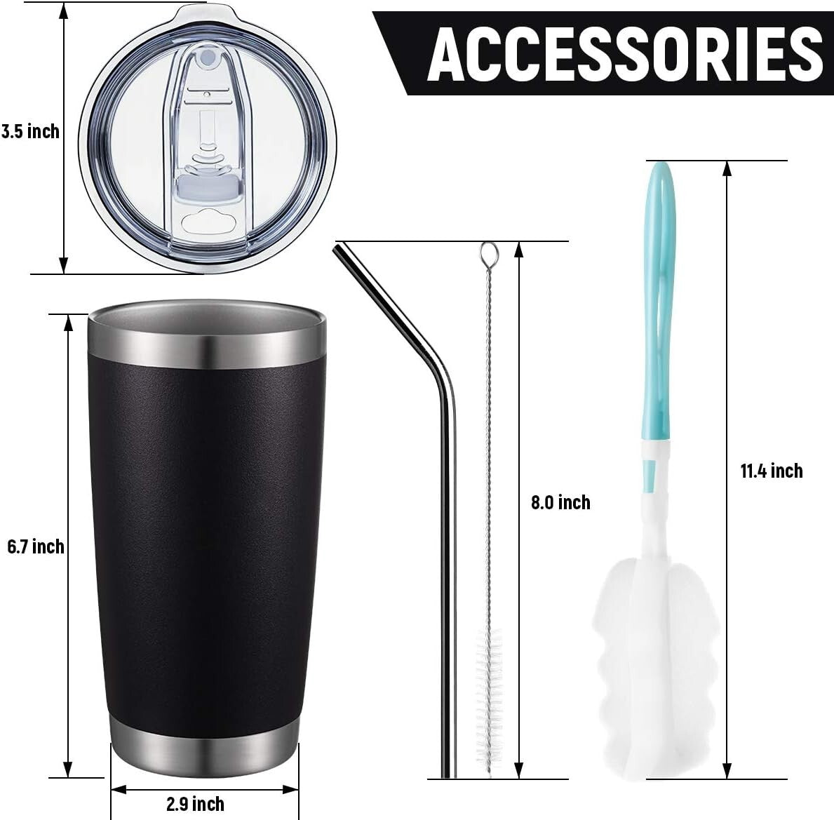 Durable 20oz Double Wall Insulated Tumblers - 12 Count for Hot & Cold Drinks