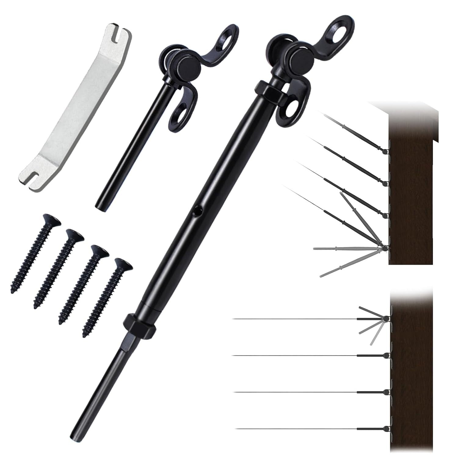 Multi-Angle 1/8" Cable Railing Hardware Kit - Stainless Steel Adjustable System