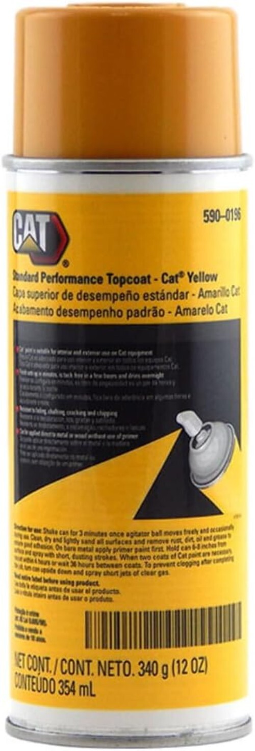 CAT Yellow Gloss Paint - 12oz UV Resistant Aerosol for Indoor & Outdoor Use