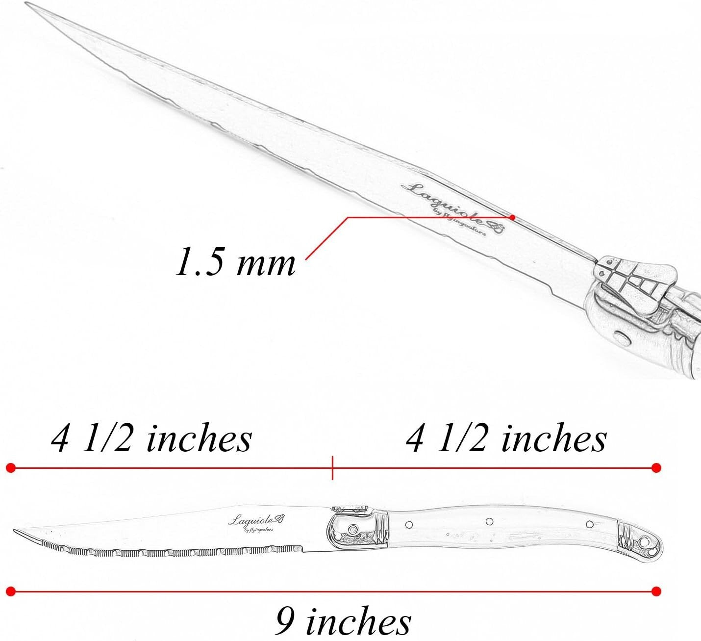 Elegant 8-Piece Steak Knife Set with Wood Handles - Gift-Ready & Dishwasher Safe