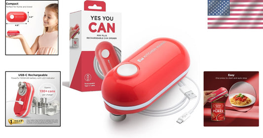 Portable Mini Electric Can Opener – USB-C Rechargeable, Ideal for Home & Travel