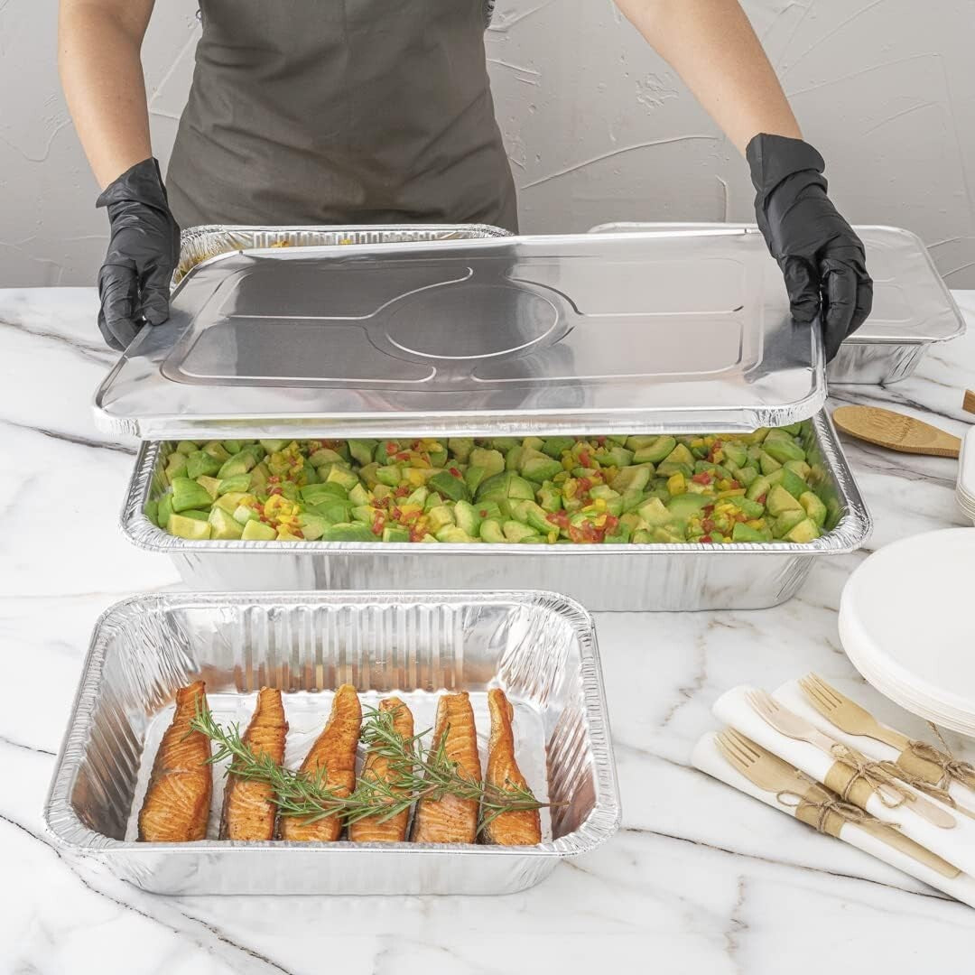 Heavy-Duty Foil Pan Lids for Steam Tables: 25 Disposable, Freezer-Safe Covers