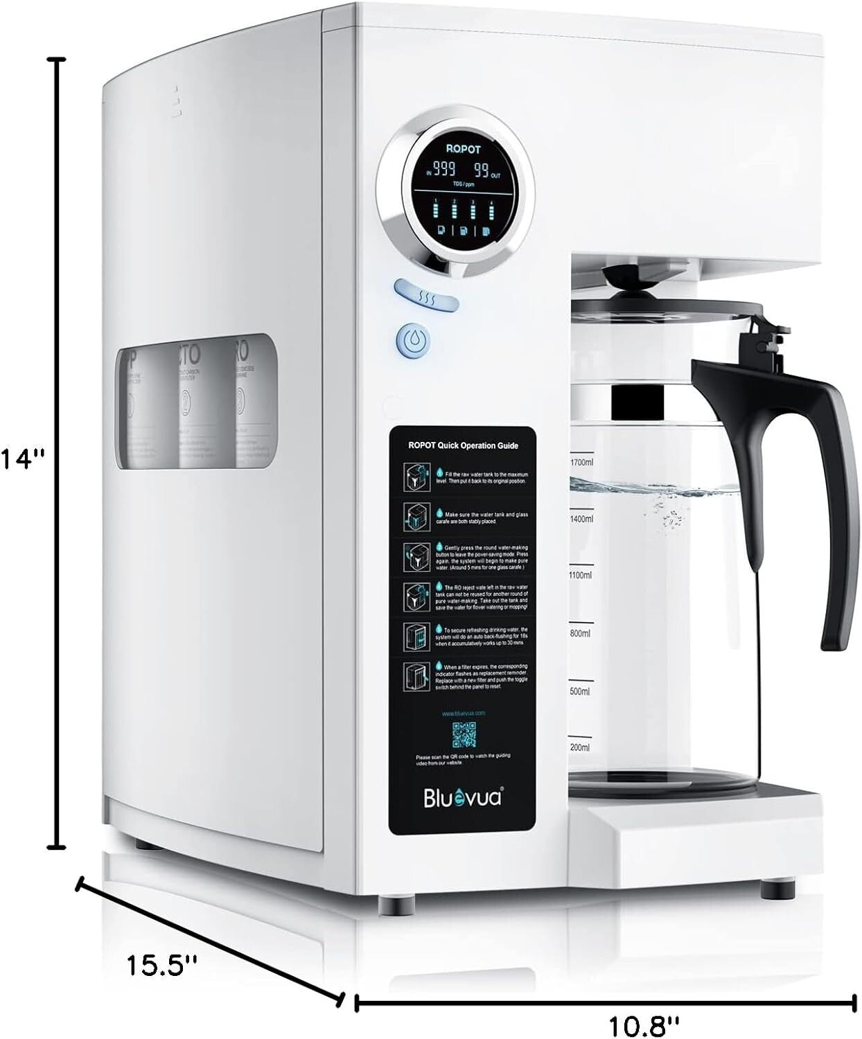 Efficient Countertop Water Filtration System with 4 Filters & Mineral Enrichment