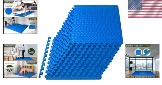 Durable ½ Inch Interlocking Foam Tiles for Home Gym & Kids Play Area - 48 Sq Ft