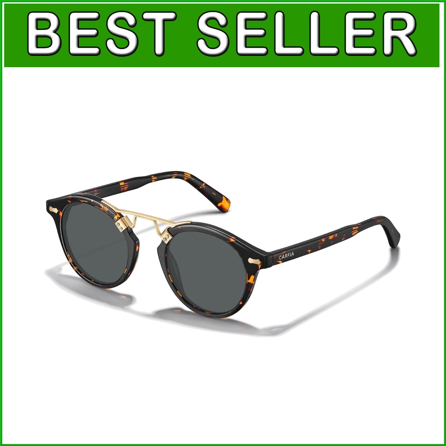 Small Face Acetate Polarized Sunglasses - Double Bridge, UV Protection for Women