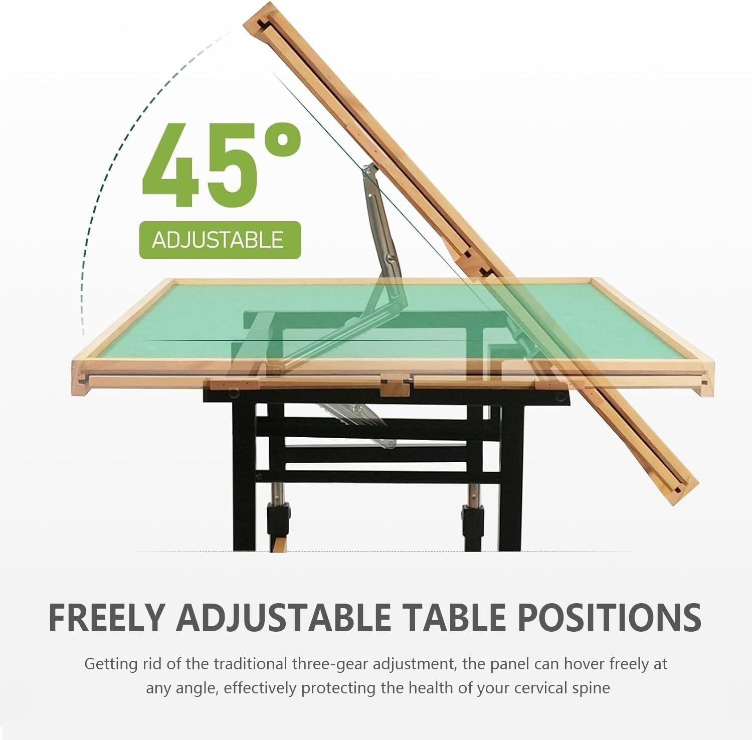 Ergonomic Puzzle Table with Lockable Wheels and Deep Storage Drawers – 29"-37.4"