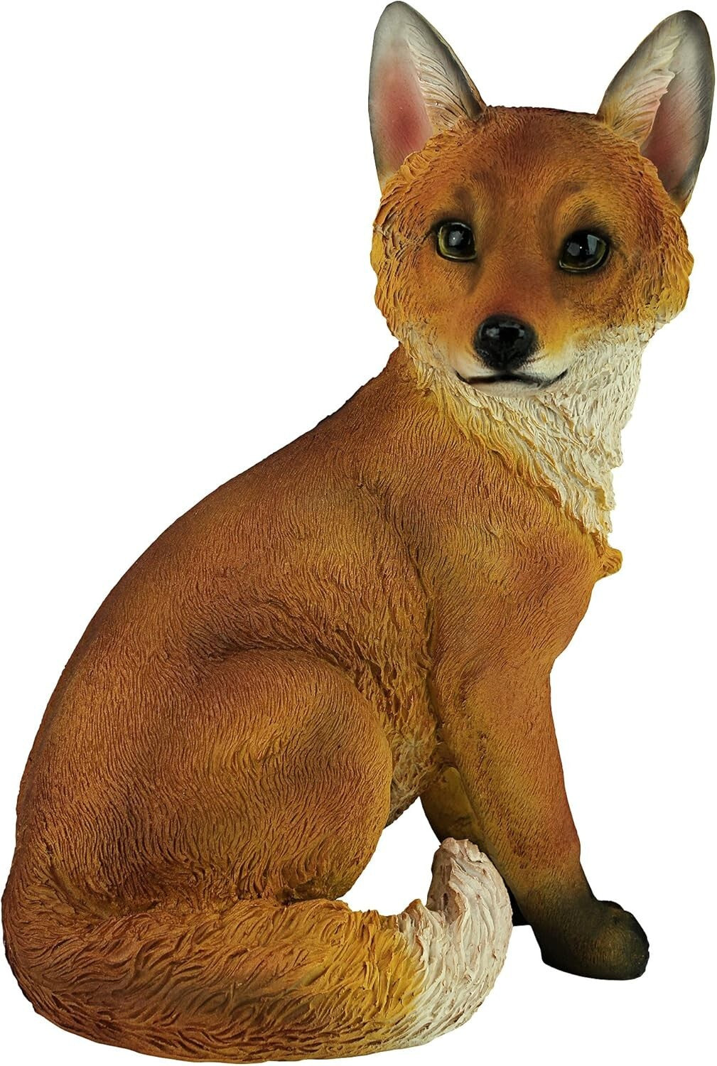 Whimsical Lifelike Woodie The Fox Sculpture - Garden Accent 10 Inches Wide