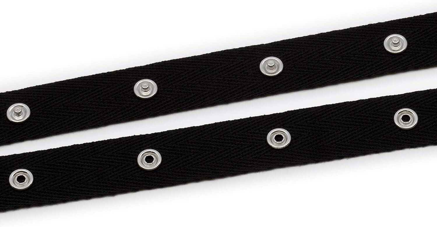 8-Yard Cotton Snap Tape with 12 Snaps - Perfect for DIY Sewing Projects