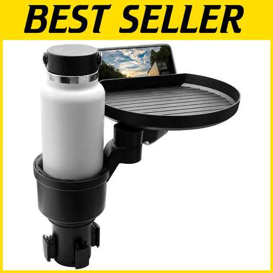 Ultimate Car Cup Holder Tray with Phone Slot & Expandable Base for Travel