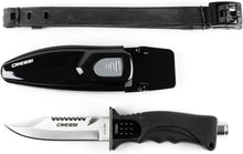 Load image into Gallery viewer, Durable Tempered Steel Diving Knife - Pointed &amp; Blunt Tip with Adjustable Sheath