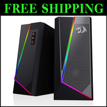 Load image into Gallery viewer, Modern RGB Desktop Speaker System - 6 Color Lighting Modes &amp; USB Connectivity