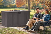Load image into Gallery viewer, 200 Gallon Double-Wall Deck Box with Divider – Water-Resistant Outdoor Storage