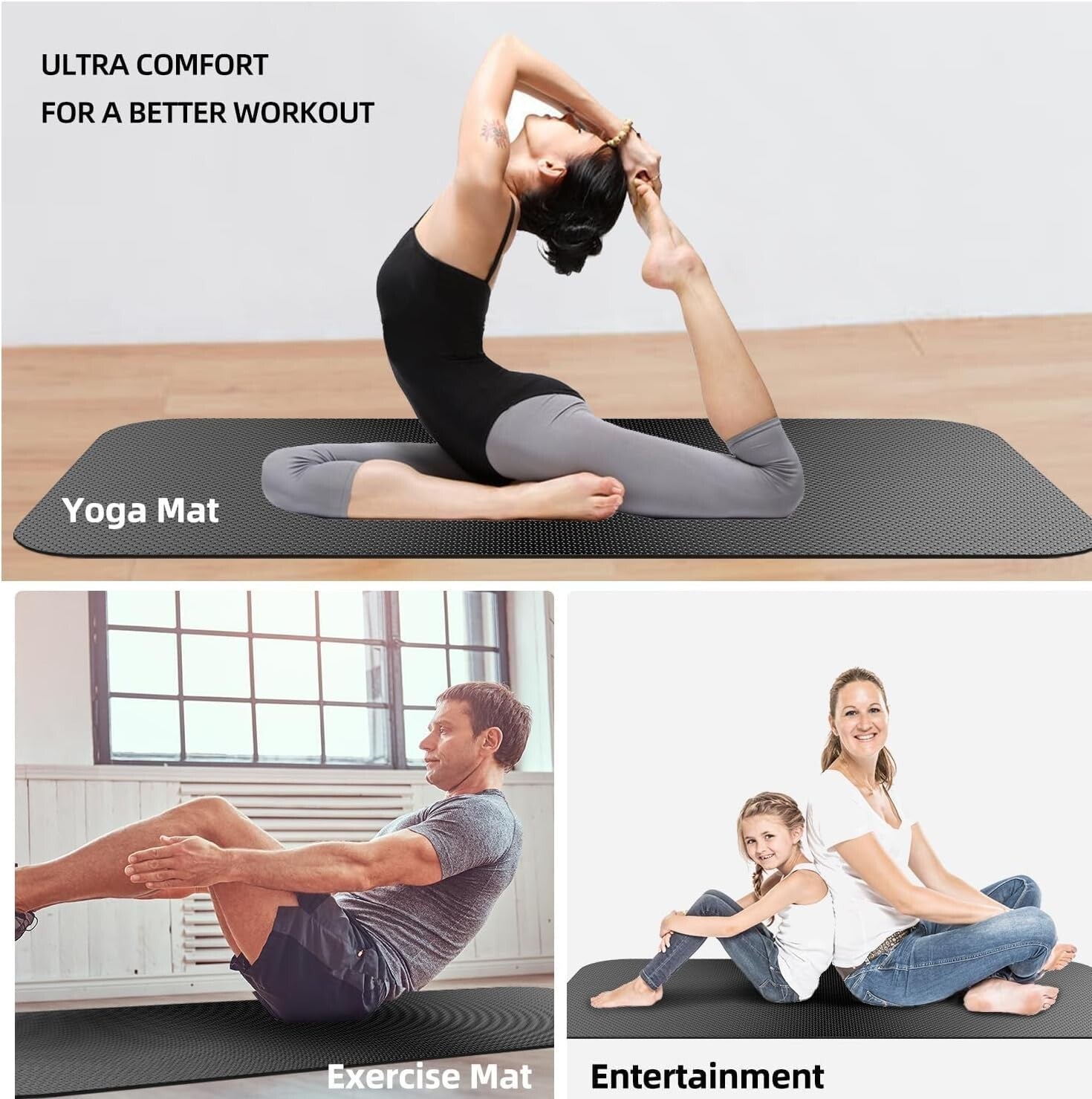 Versatile Rubber Floor Mat for Spin Bikes & Treadmills - Easy Clean Design