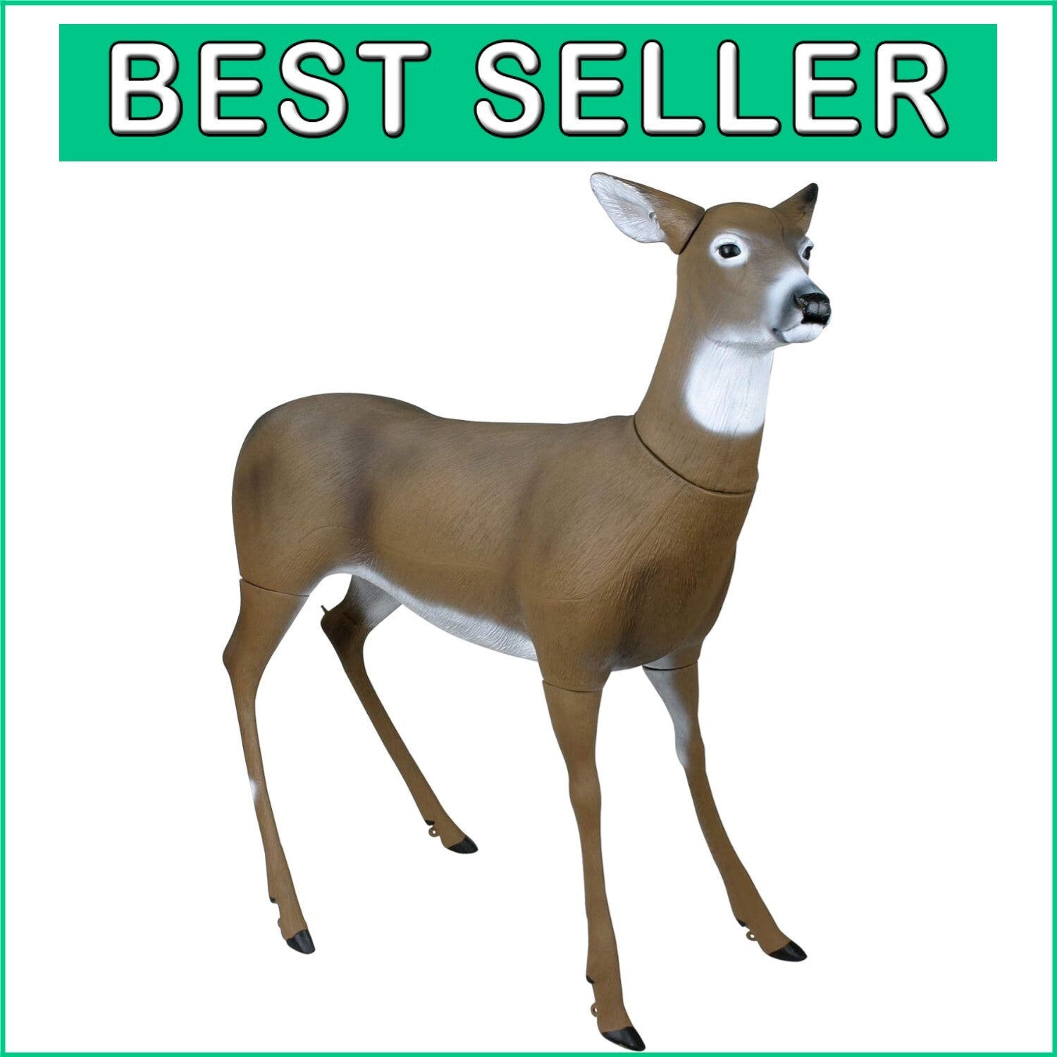 Field-Proven Aluminum Deer Decoy with Adjustable Ears - For Serious Hunters