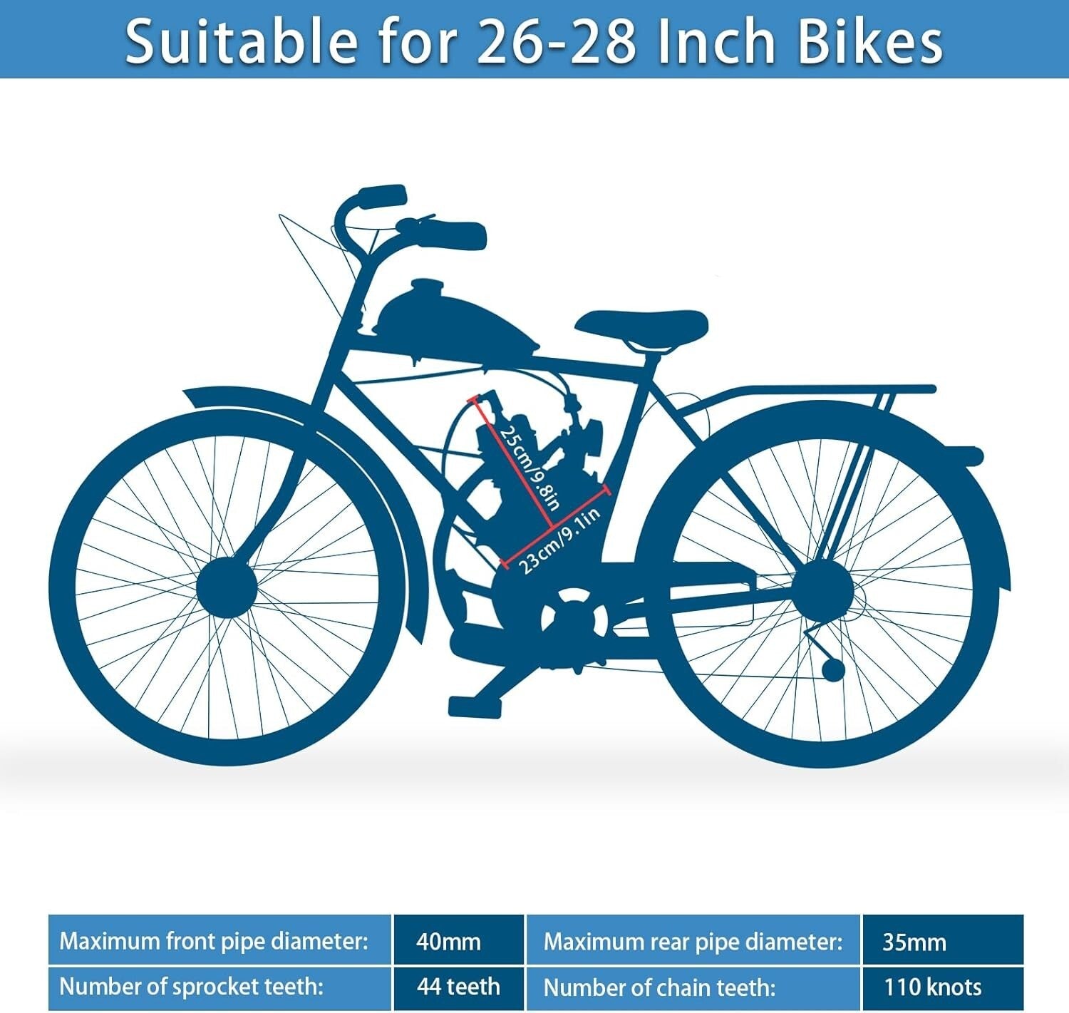 2-Stroke Gas Bicycle Engine Kit for 26-28" Bikes - Enhance Your Ride Today!