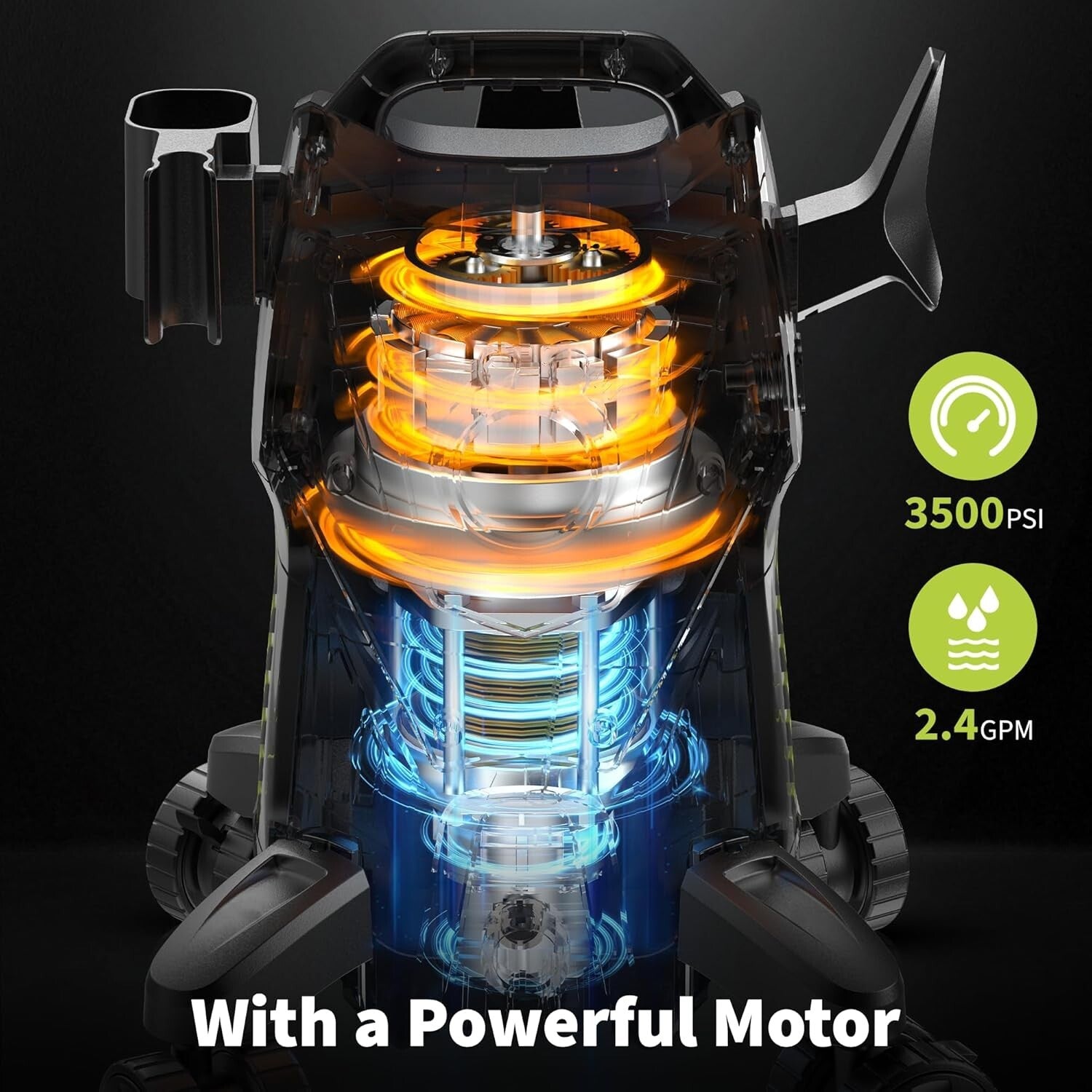 Versatile Electric Pressure Washer 3500 PSI with Stainless Steel Lance & Wheels