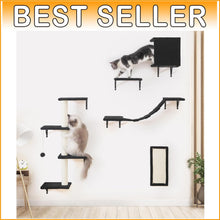 Load image into Gallery viewer, Durable Cat Wall Furniture - 5pcs Wooden Shelves, Bridge &amp; Scratcher for Cats