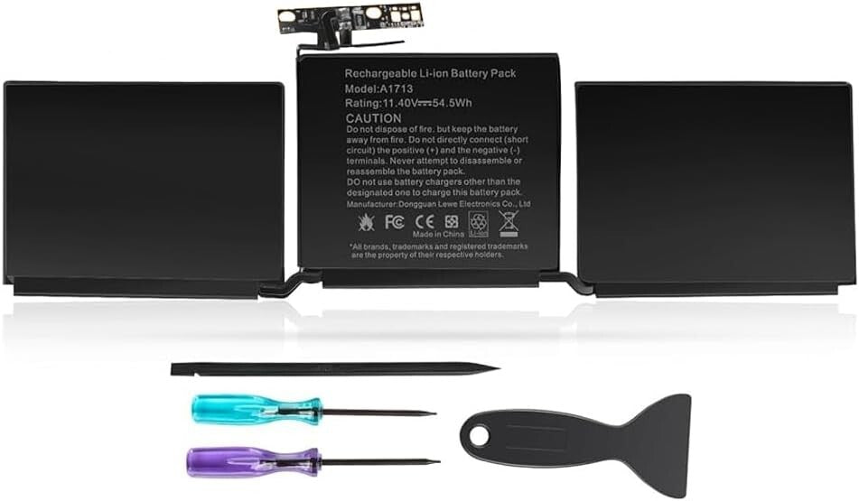 Reliable Replacement Battery for MacBook Pro 13 Inch A1708, A2159, A2289 Models