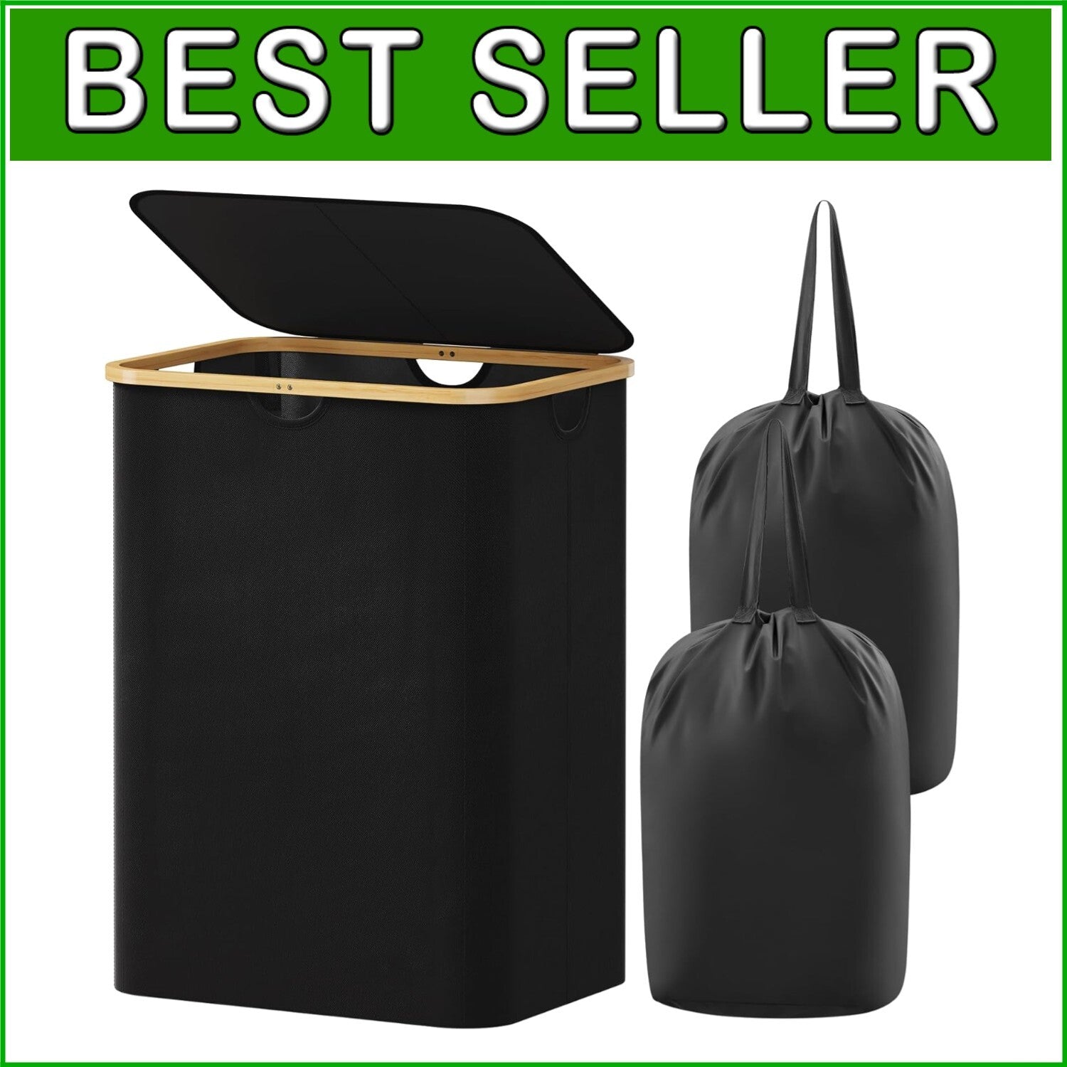 Elegant 150L Laundry Hamper with Removable Bags - Perfect for Home Organization