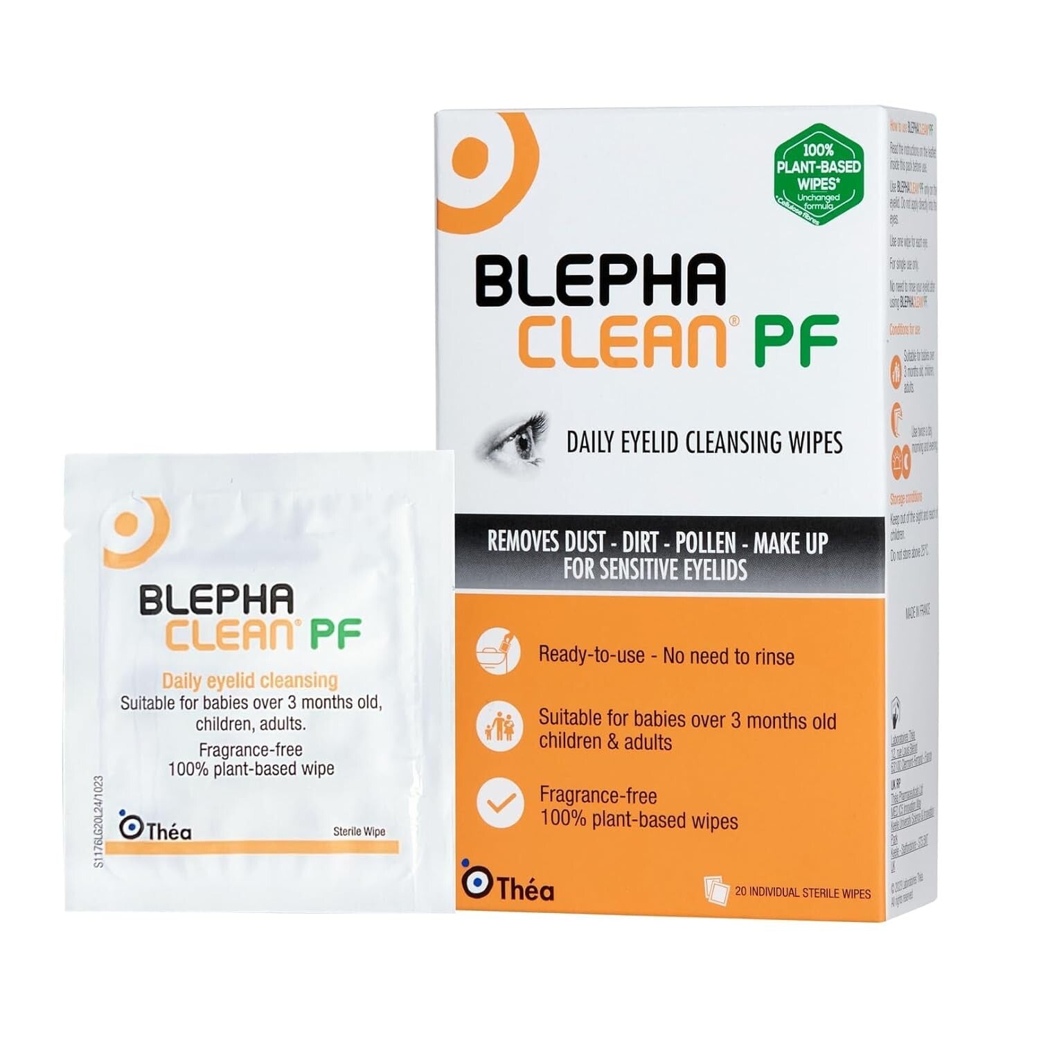 60 Sterile Fragrance-Free Eyelid Wipes for Daily Hygiene & Blepharitis Care