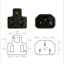 Load image into Gallery viewer, Bulk 10-Pack C14 Male to NEMA 5-15R Extension Plugs for Ultimate Connectivity