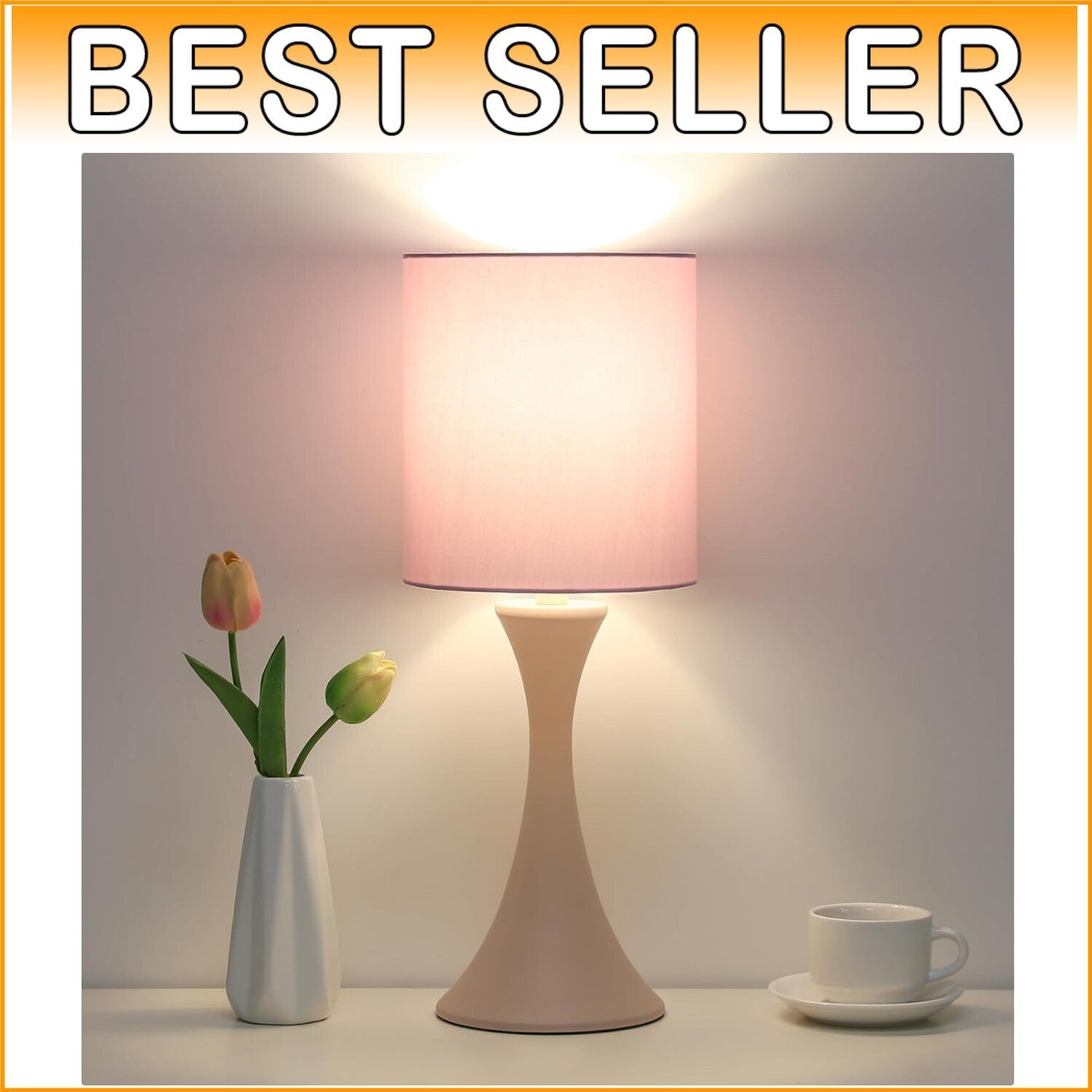Elegant Pink Touch Lamp with 3-Way Dimmable Control – Perfect Nightstand Decor