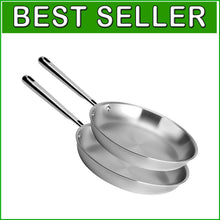 Load image into Gallery viewer, Professional 5-Ply Stainless Steel 10" &amp; 12" Frying Pan Set - Versatile Cookware