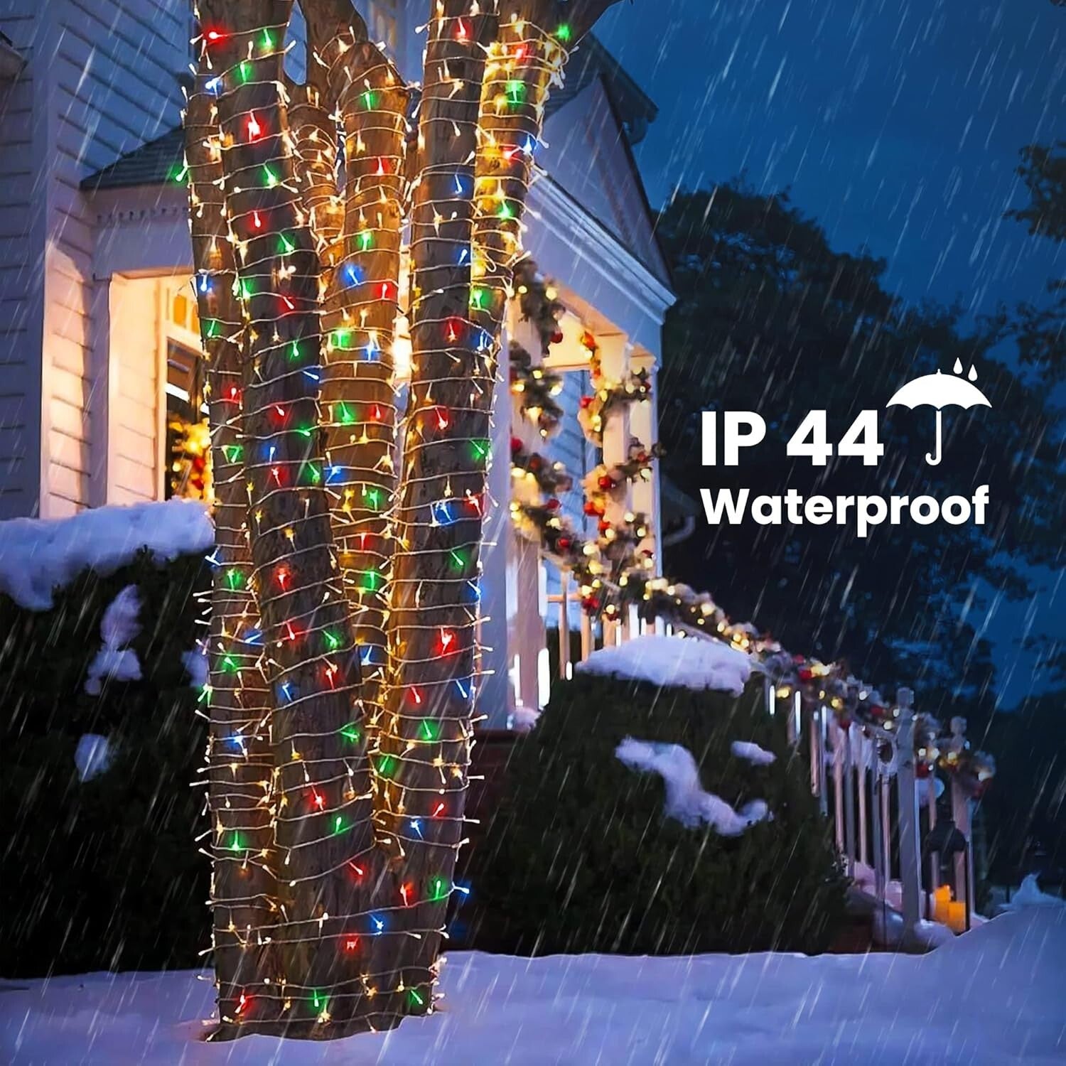 Multicolor Christmas String Lights - 338Ft LED with 8 Modes & Waterproof Design