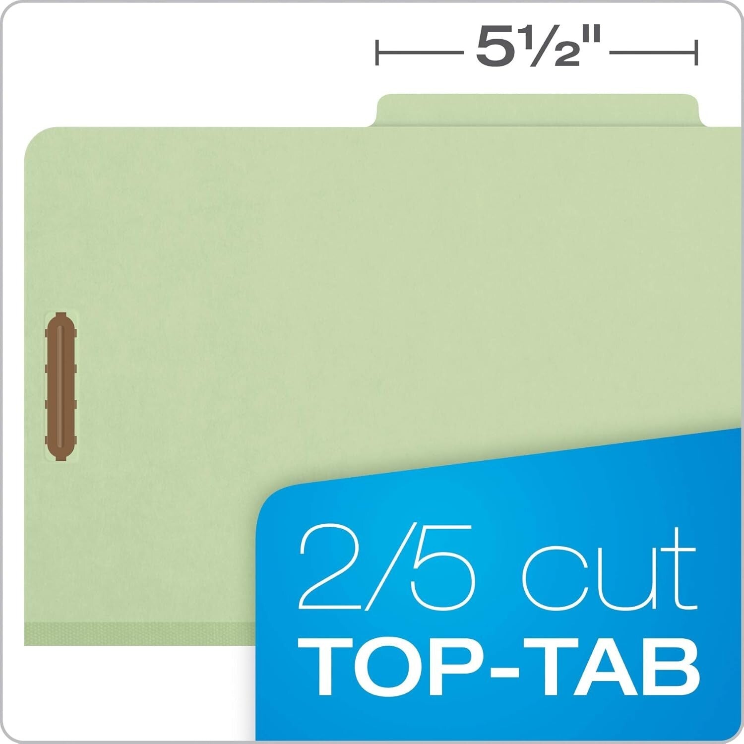 Durable 2/5 Tab Cut Recycled File Folders for Efficient Organization, 10-pack