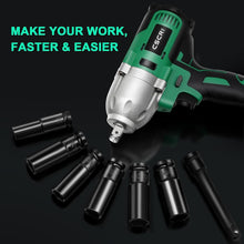 Load image into Gallery viewer, Cordless Impact Wrench Kit - 1/2 inch Brushless 740 Ft-lbs Torque Lightweight