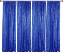 Load image into Gallery viewer, Elegant 4-Piece Navy Sequin Photography Backdrop - 2FT x 8FT Perfect for Parties
